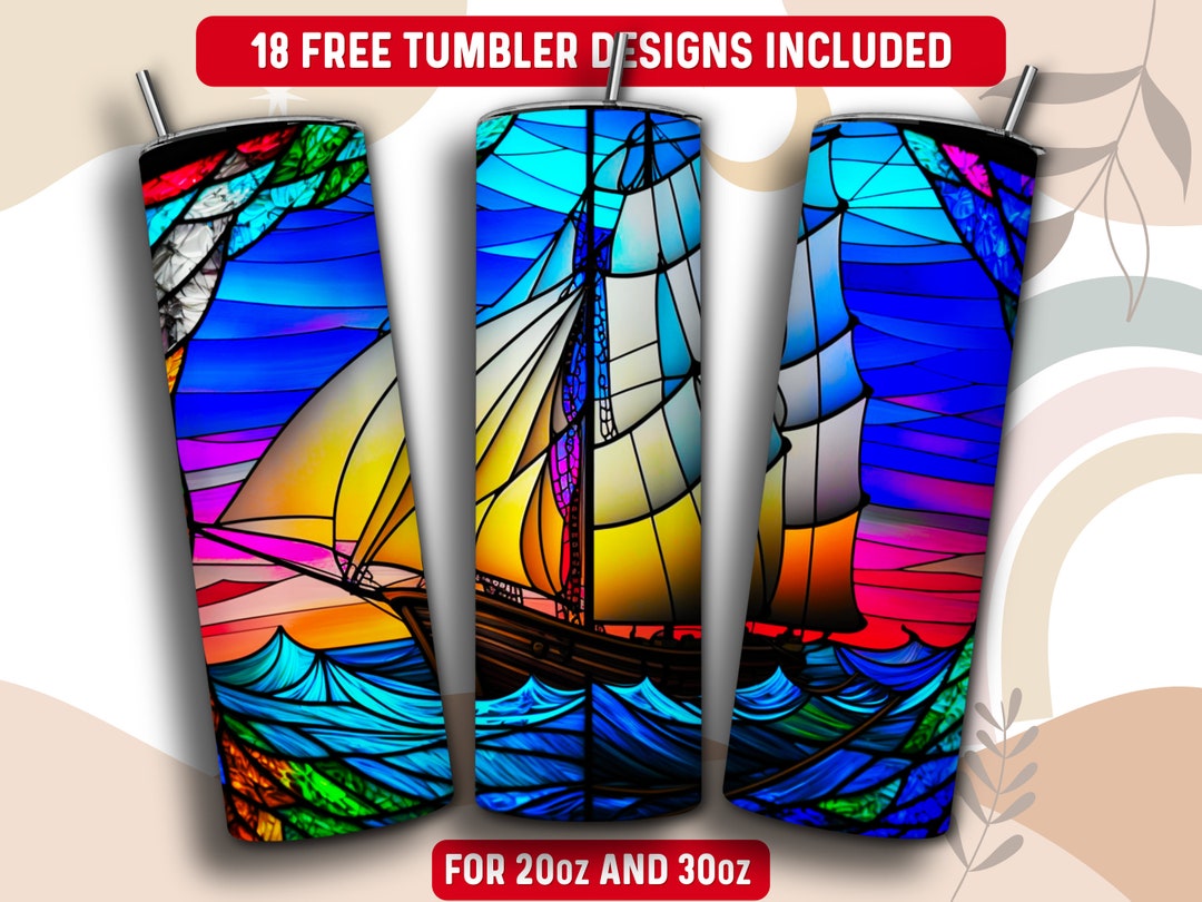 Sailboat Tumbler Wrap PNG, Boat 20 Oz Skinny Tumbler Sublimation Design ...