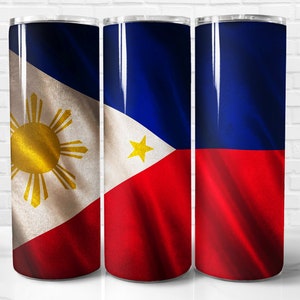 Philippines Tumbler Wrap PNG, Philippines Flag 20 oz Skinny Tumbler Wrap Sublimation Design, Instant Download (+101 free Designs)