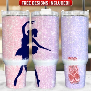 Ballet Dancer 40oz Tumbler Wrap PNG Design, Ballerina Dancing 40oz Quencher Tumbler Sublimation Wrap, 40 oz Tumbler PNG, Instant Download