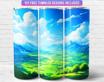 Berg Tumbler Wrap PNG, Mountain 20 oz Skinny Tumbler Wrap Sublimation Design, Sofort Download (+101 kostenlose Designs)