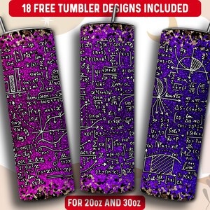 Matematyka Tumbler Wrap PNG, Matematyka Nauczyciel 20 oz Skinny Tumbler Sublimacja Projekt, Natychmiastowe Pobranie (+101 darmowych Projektów)