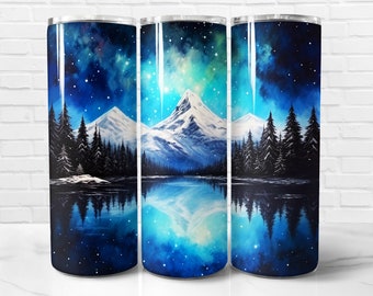 Winter Mountain Tumbler Wrap PNG, Mountain 20 oz Skinny Tumbler Wrap Sublimation Design, Sofort Download (+101 kostenlose Designs)