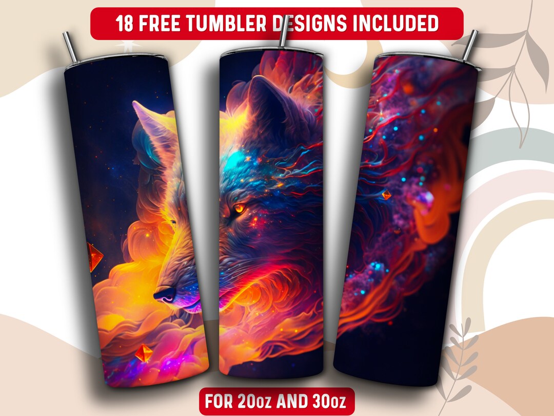 Wolf Tumbler Wrap PNG, Wolf 20 Oz Skinny Tumbler Sublimation Design ...