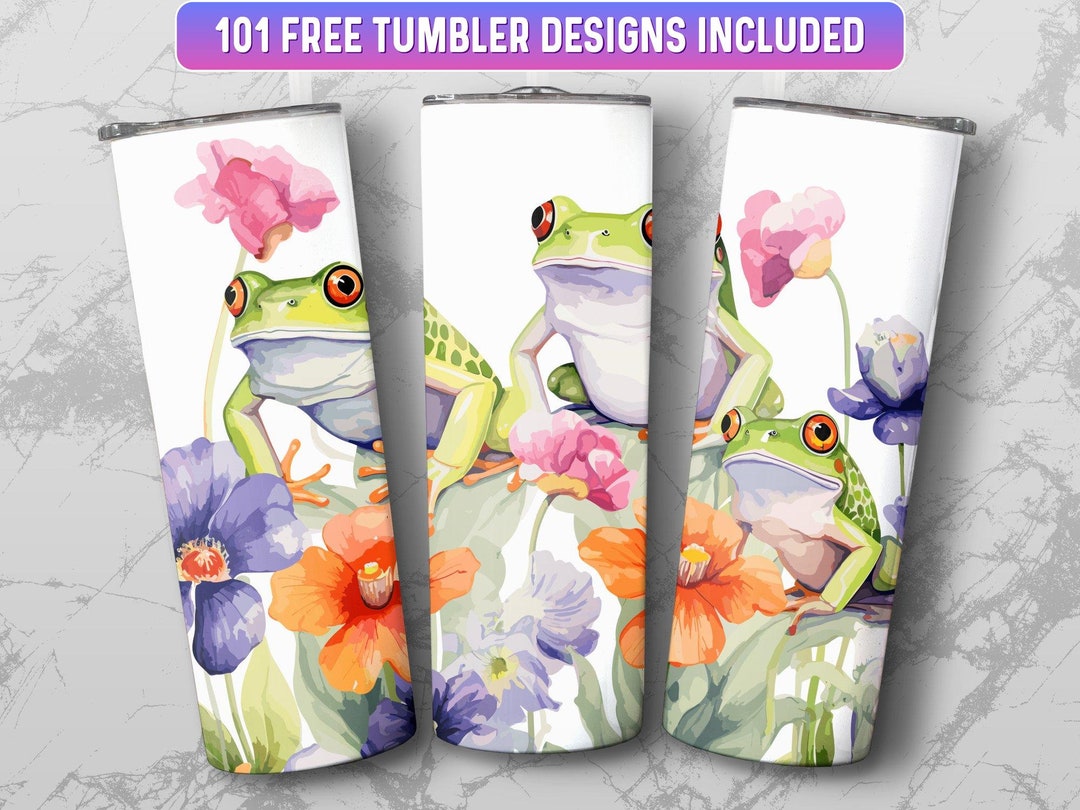 Frog Tumbler Wrap PNG, 20 Oz Skinny Tumbler Wrap Sublimation Design ...