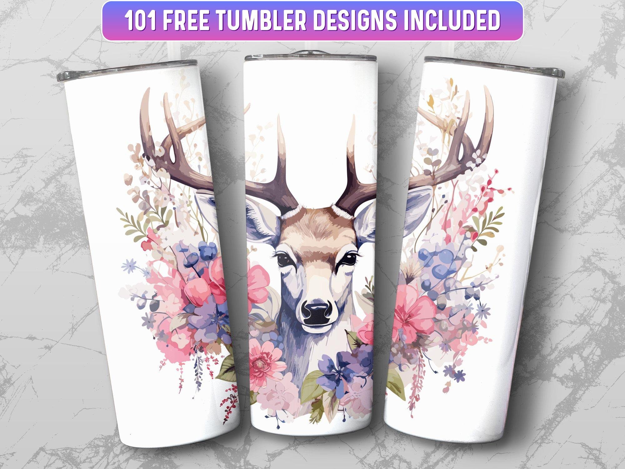 Deer Tumbler Wrap PNG, 20 Oz Skinny Tumbler Wrap Sublimation Design ...