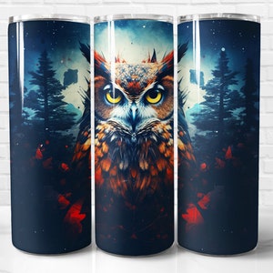 Owl Tumbler Wrap PNG, Owl 20 oz Skinny Tumbler Wrap Sublimation Design, Instant Download (+101 free Designs)