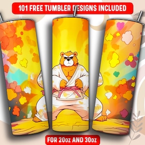 Taekwondo Karate Tumbler Wrap PNG, Karate Taekwondo 20 oz Skinny Tumbler Sublimation Design, Instant Download (+101 free Designs)