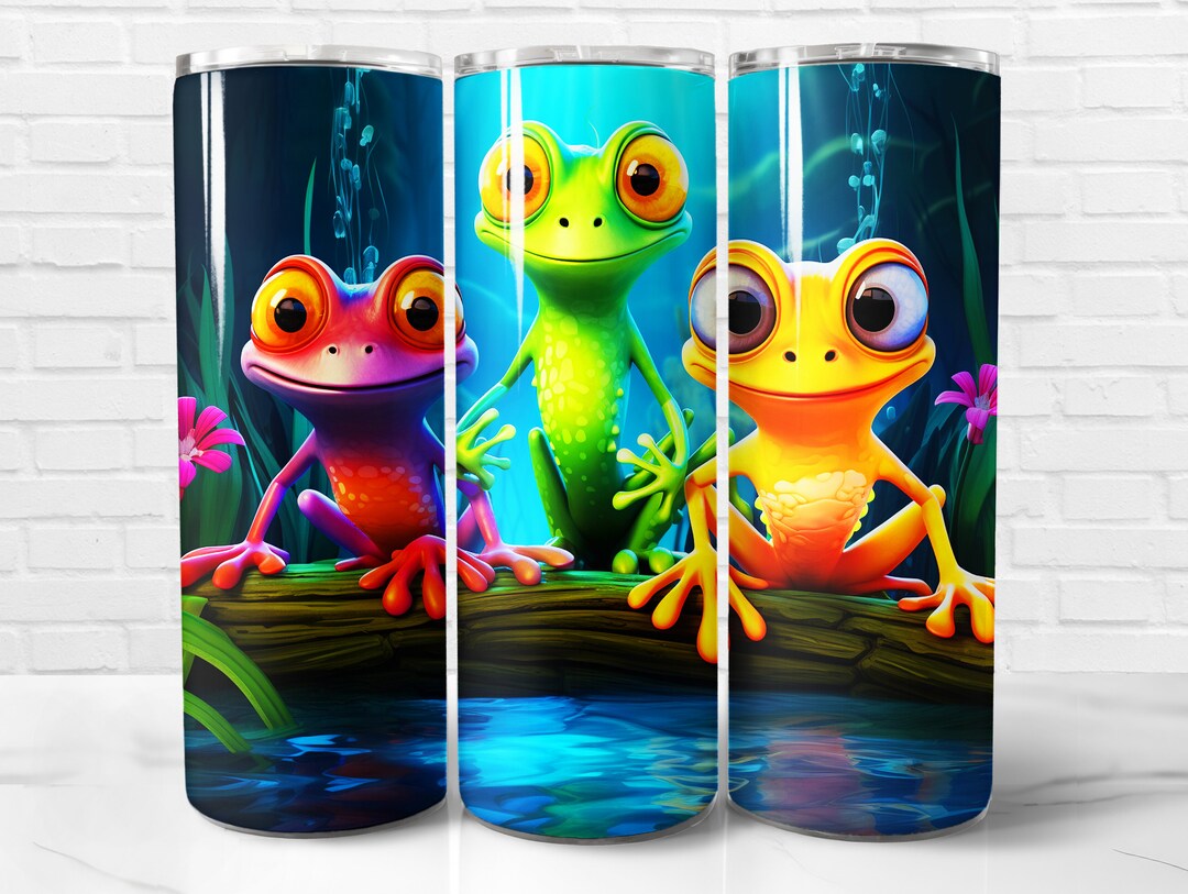 Frog Tumbler Wrap PNG, Frogs 20 Oz Skinny Tumbler Wrap Sublimation ...