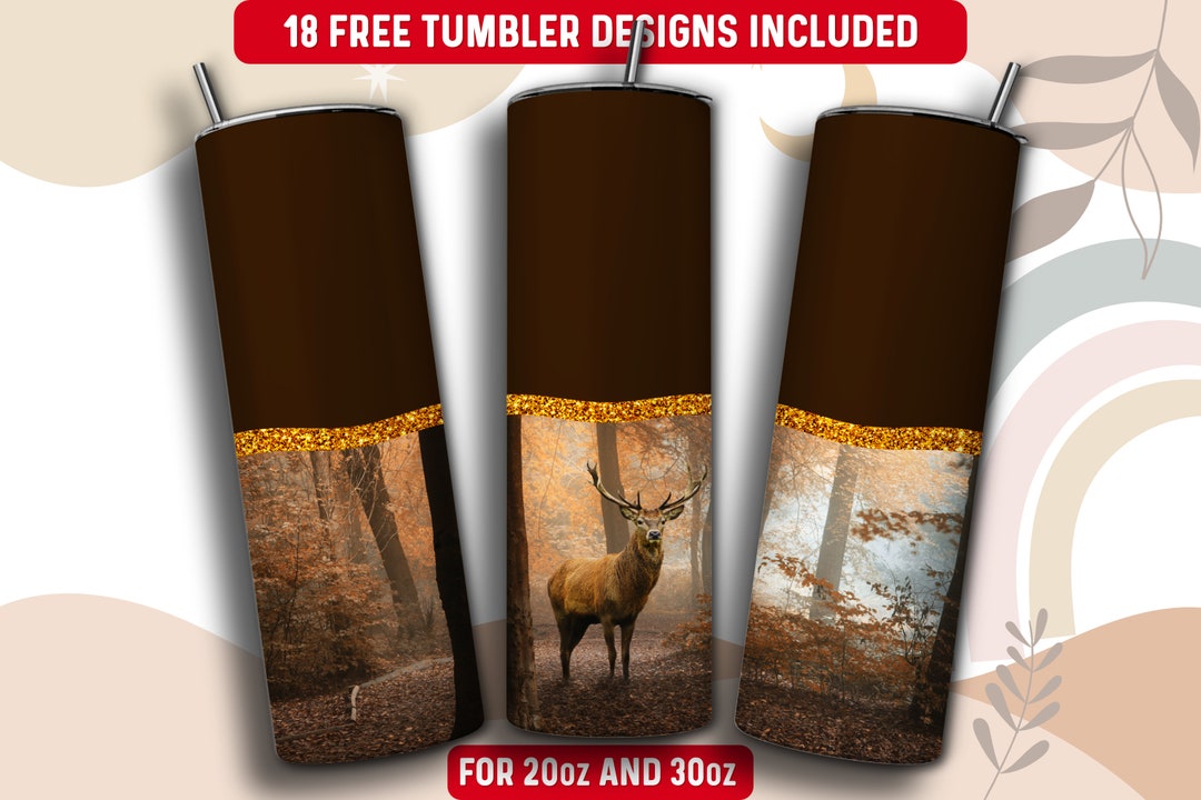 Deer Tumbler Wrap PNG, Hunting 20 Oz Skinny Tumbler Sublimation Design ...