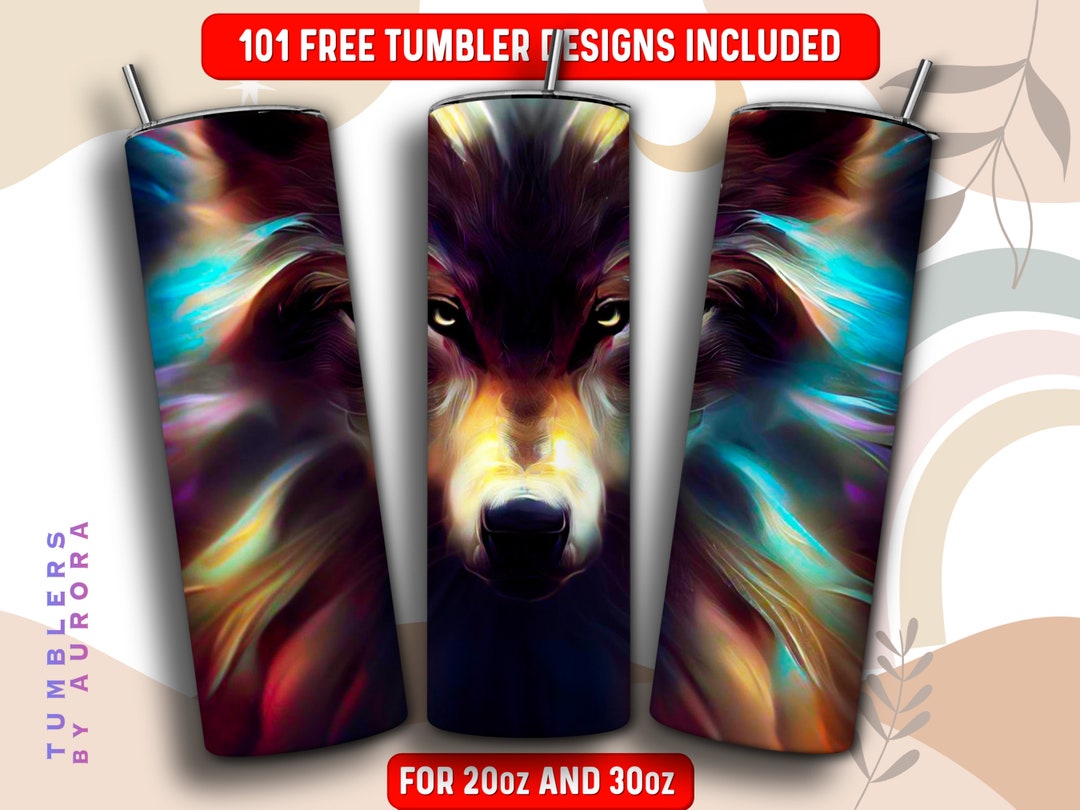Wolf Tumbler Wrap PNG, Wolf 20 Oz Skinny Tumbler Sublimation Design ...