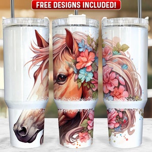 Horse 40oz Tumbler Wrap PNG Design, Horse 40oz Quencher Tumbler Sublimation Wrap, 40 oz Tumbler PNG, Instant Download