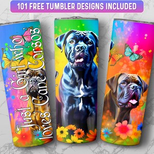 Cane Corso Tumbler Wrap PNG, 20 oz Skinny Tumbler Wrap Sublimation Design, Instant Download (+101 free Designs)