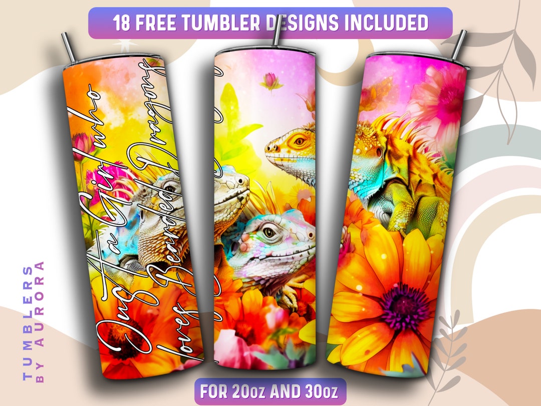 Just a Girl Who Loves Bearded Dragons Tumbler Wrap PNG, Bearded Dragon ...
