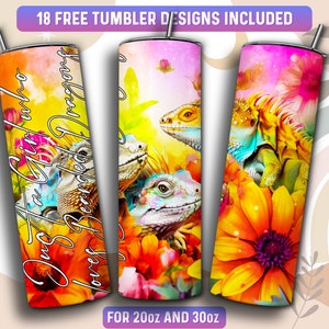 Just a Girl who loves Bearded Dragons Tumbler Wrap PNG, Bearded Dragon 20 oz Skinny Tumbler Sublimation Design, Instant Download