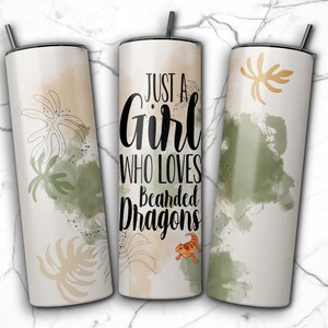Bearded Dragon Tumbler Wrap PNG Design 20 oz Skinny Tumbler Sublimation Instant Download (+101 free Designs)