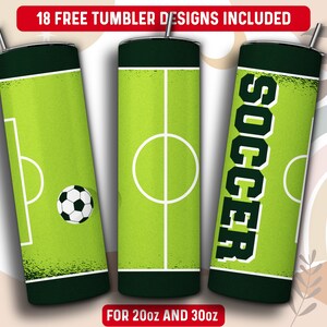 Soccer Tumbler Wrap PNG, Soccer Mom 20 oz Skinny Tumbler Sublimation Design, Instant Download (+101 free Designs)
