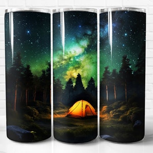 Camping Tumbler Wrap PNG, Camping 20 oz Skinny Tumbler Wrap Sublimation Design, Instant Download (+101 free Designs)