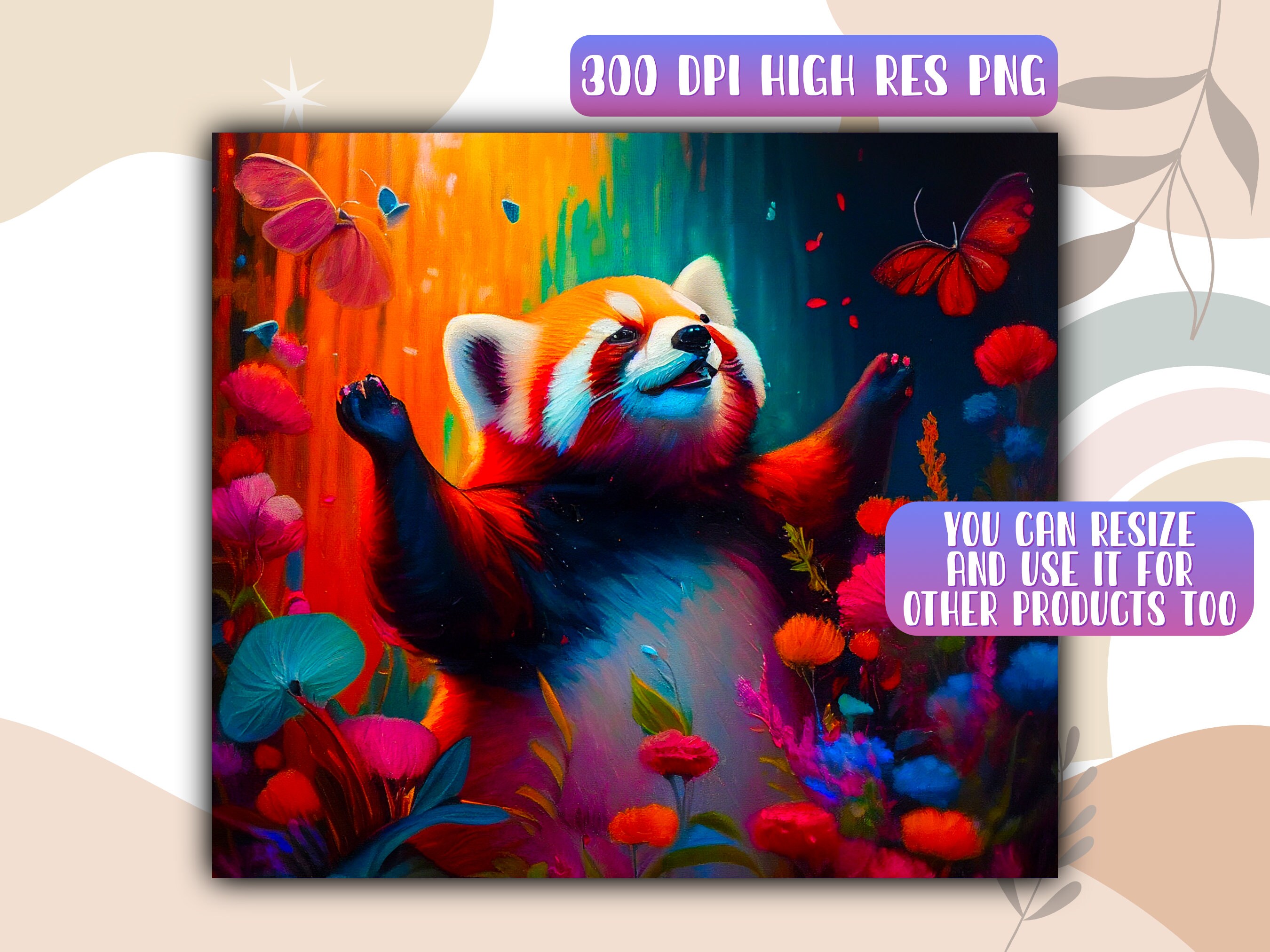 Red Panda Tumbler Wrap PNG, Red Panda 20 Oz Skinny Tumbler Sublimation ...