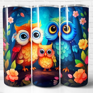 Owl Tumbler Wrap PNG, Owl 20 oz Skinny Tumbler Wrap Sublimation Design, Instant Download (+101 free Designs)