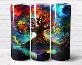 Tree of Life Tumbler Wrap PNG, Tree of Life 20 oz Skinny Tumbler Wrap Sublimation Design, Instant Download (+101 free Designs)