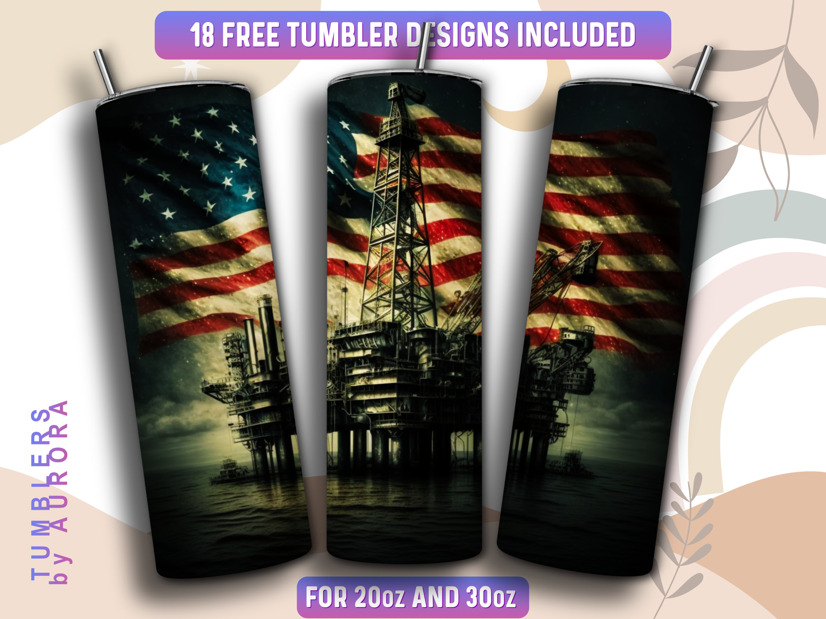 Oil Rig Wrapping Paper Oil Rig Tumbler Wrap PNG, Oil Rig 20 Oz Skinny Tumbler Sublimation ...