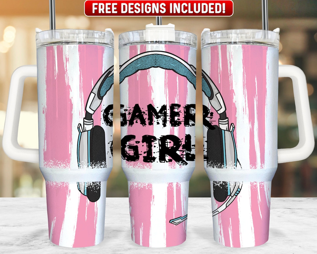 Gamer 40oz Tumbler Wrap PNG Design, Gaming 40oz Quencher Tumbler ...