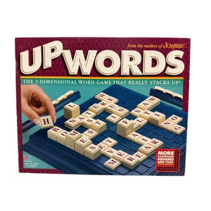 UPWords 3D Word Board Game Tiles Letters Milton Bradley 1997 Complete