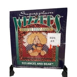Counted Cross Stitch Kit &quot;Angel & Bear&quot; By Janlynn Vintage 2000 Sealed NEW