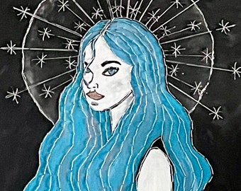 Pintura multimedia de la Diosa Estelar