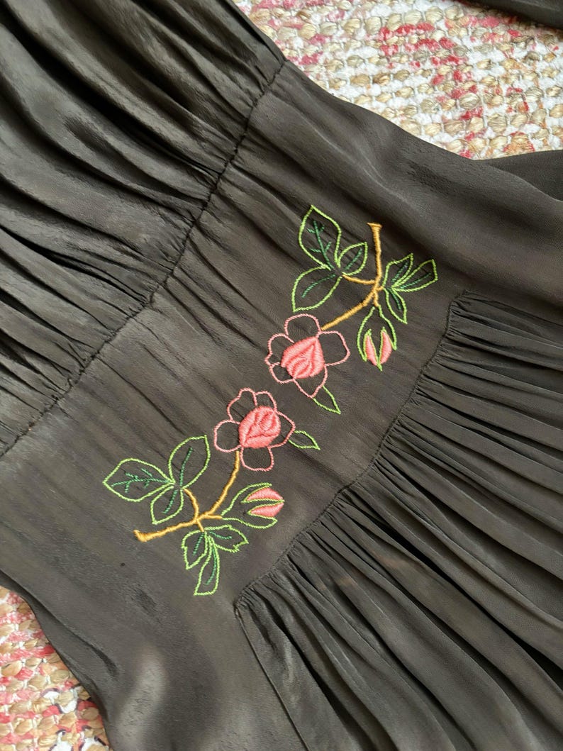 3XL 1950s Brown Day Dress Zip Front Short Sleeve Casual Volup