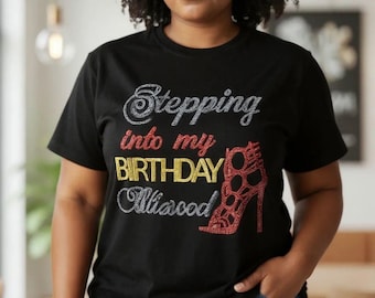 Custom Rhinestone Birthday T-Shirt