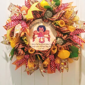 Welcome to Our Patio Wreath, African American Decor, Fruit, Lemon, Backyard Patio Decorations, Front Porch Decor, Home Decor, Front Door