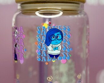 Feelings Glass Tumbler with Straw & Topper