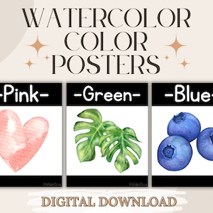 Color Posters | Modern Classroom Decor Color Posters | Watercolor Color Poster | Classroom Posters| Colors Poster Pack