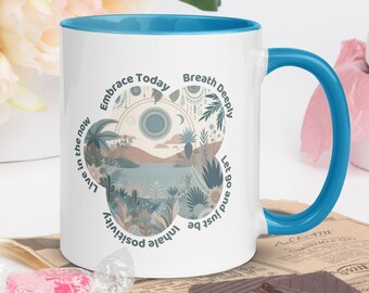 Taza de afirmación de momentos conscientes, taza de afirmación - Tazas de café de cuidado personal