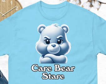 Unique Care Bear Stare Tee | Custom Trendy Apparel for Fans | Comfy Chic Fan Tee | Classic T.V Series T-shirts | Retro Shirts