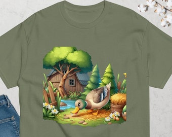 Chic Duck Pond Cottagecore T-Shirt - Comfy Custom Apparel for Trendy Nature Lovers