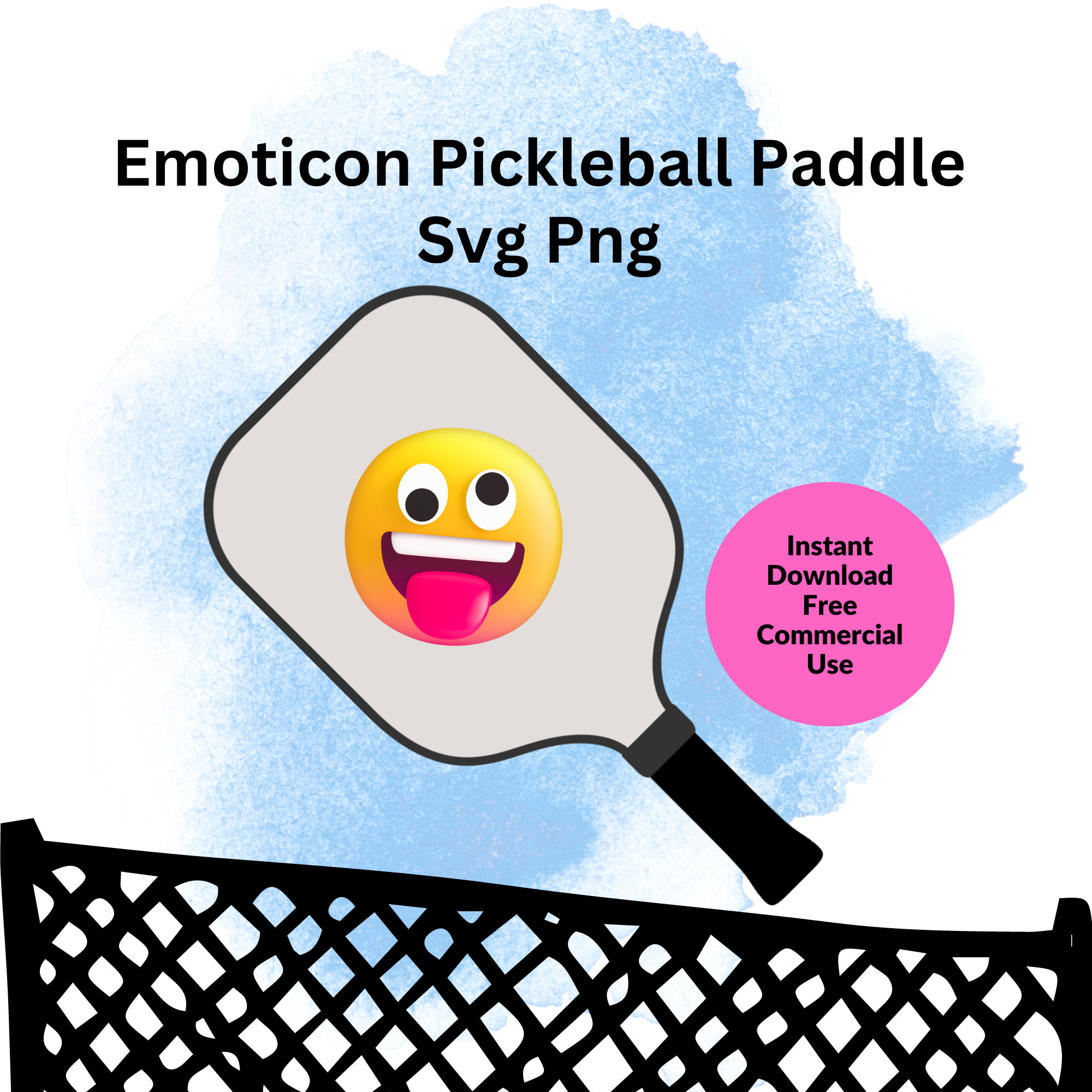 Emoticon Pickleball Paddle SVG Png Clipart Digital Vector Etsy UK