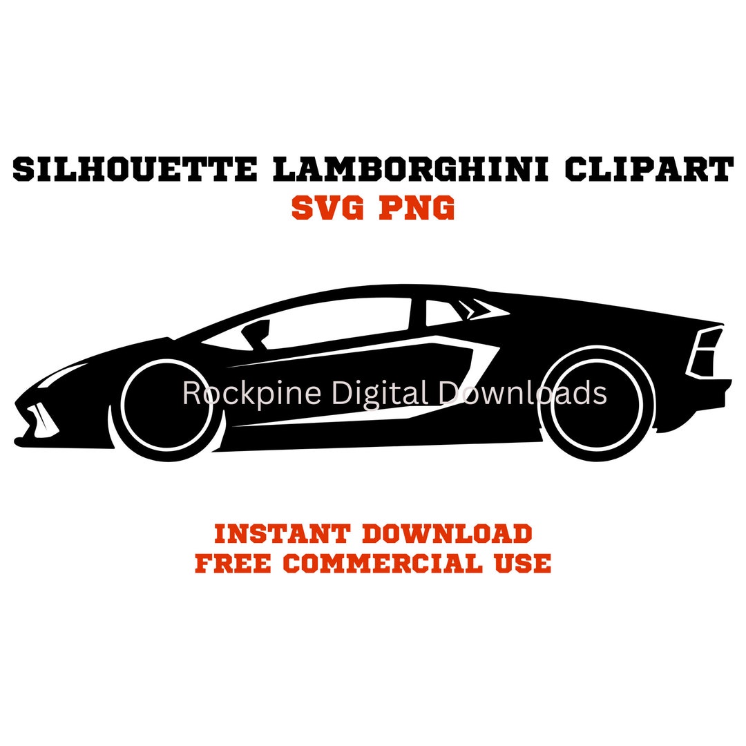 Silhouette Lamborghini Svg, Clipart, PNG, Cricut Printable Svg, Sports