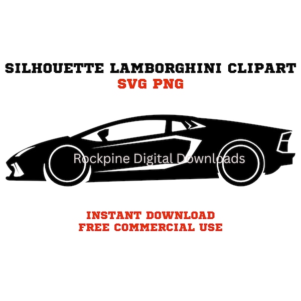 Silhouette Lamborghini svg, Clipart, PNG, Cricut printable svg, Sports car, luxury, Transparent, Free commercial use, Vector, Image