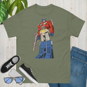 Optimus Prime T-shirt, Old School Cartoon Tees, 80's Vintage Retro T-shirts, Popular 80's T.V. Show Shirts