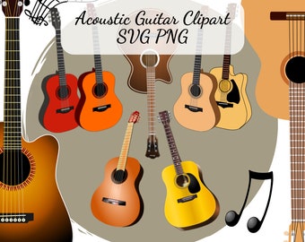 Acoustic guitar svg, Clipart, Png, Bundle, Guitar clipart, Transparent, Free commercial use, Cricut printable svg, Free clipart, Guitars