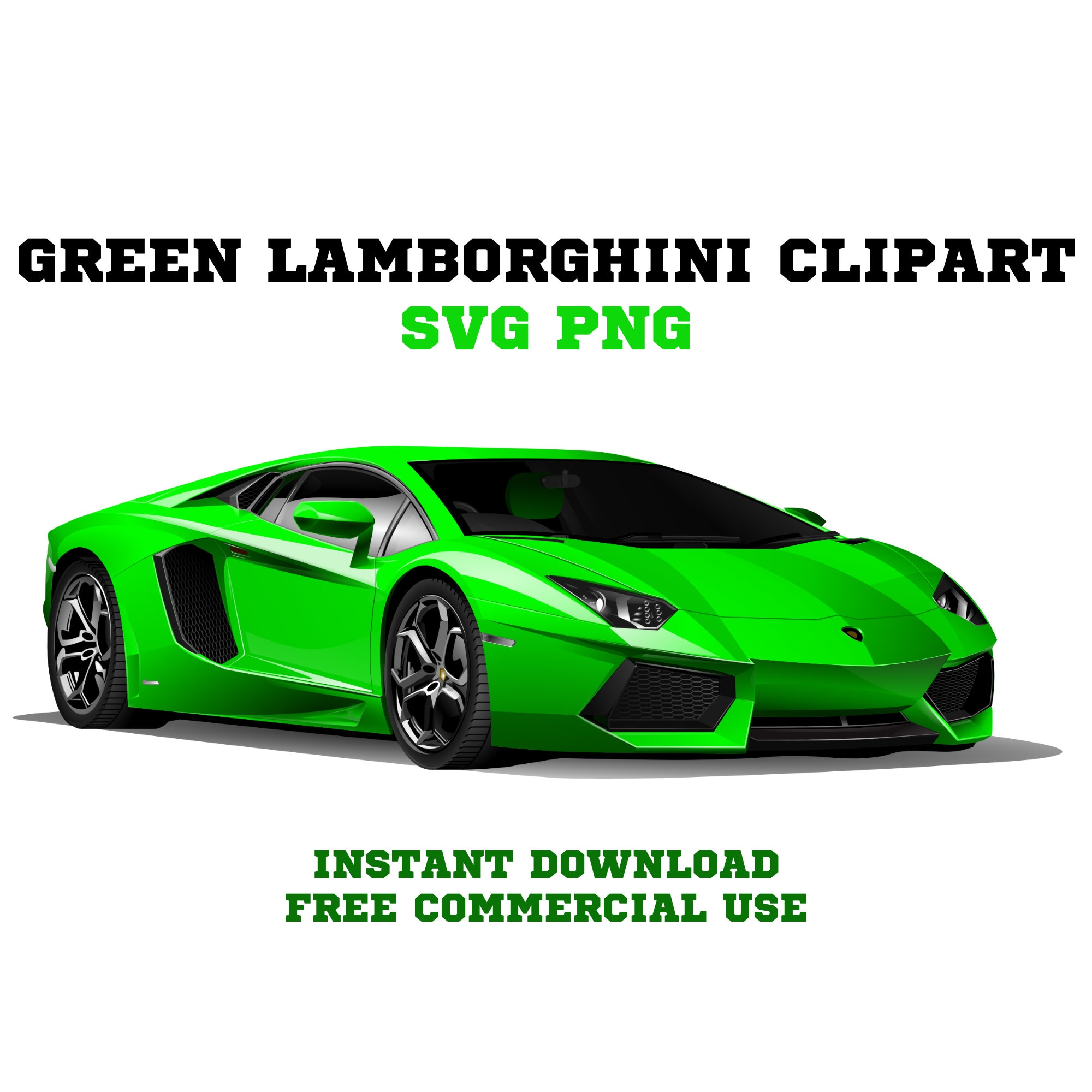 Green Lamborghini Svg, Clipart, SVG PNG, Cricut Printable Svg, Sports