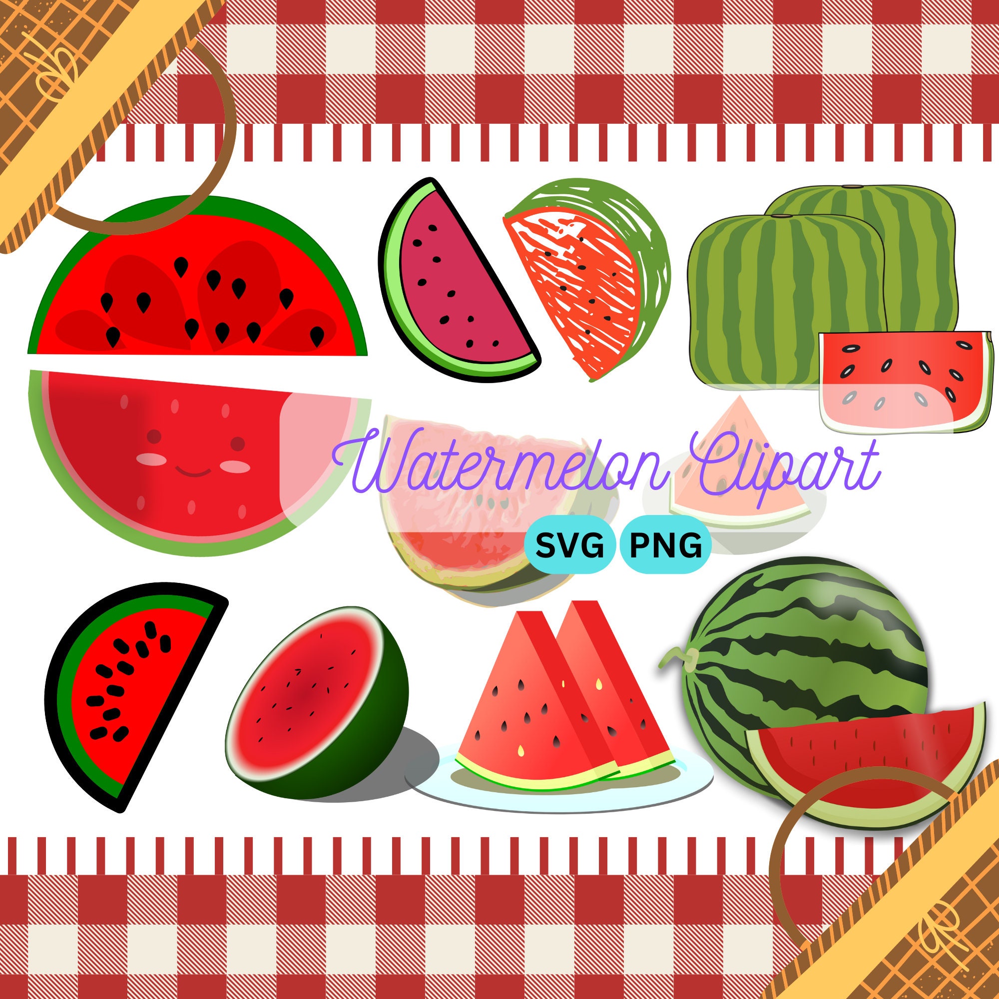 Watermelon Clipart SVG Watermelons SVG Bundle PNG - Etsy Australia