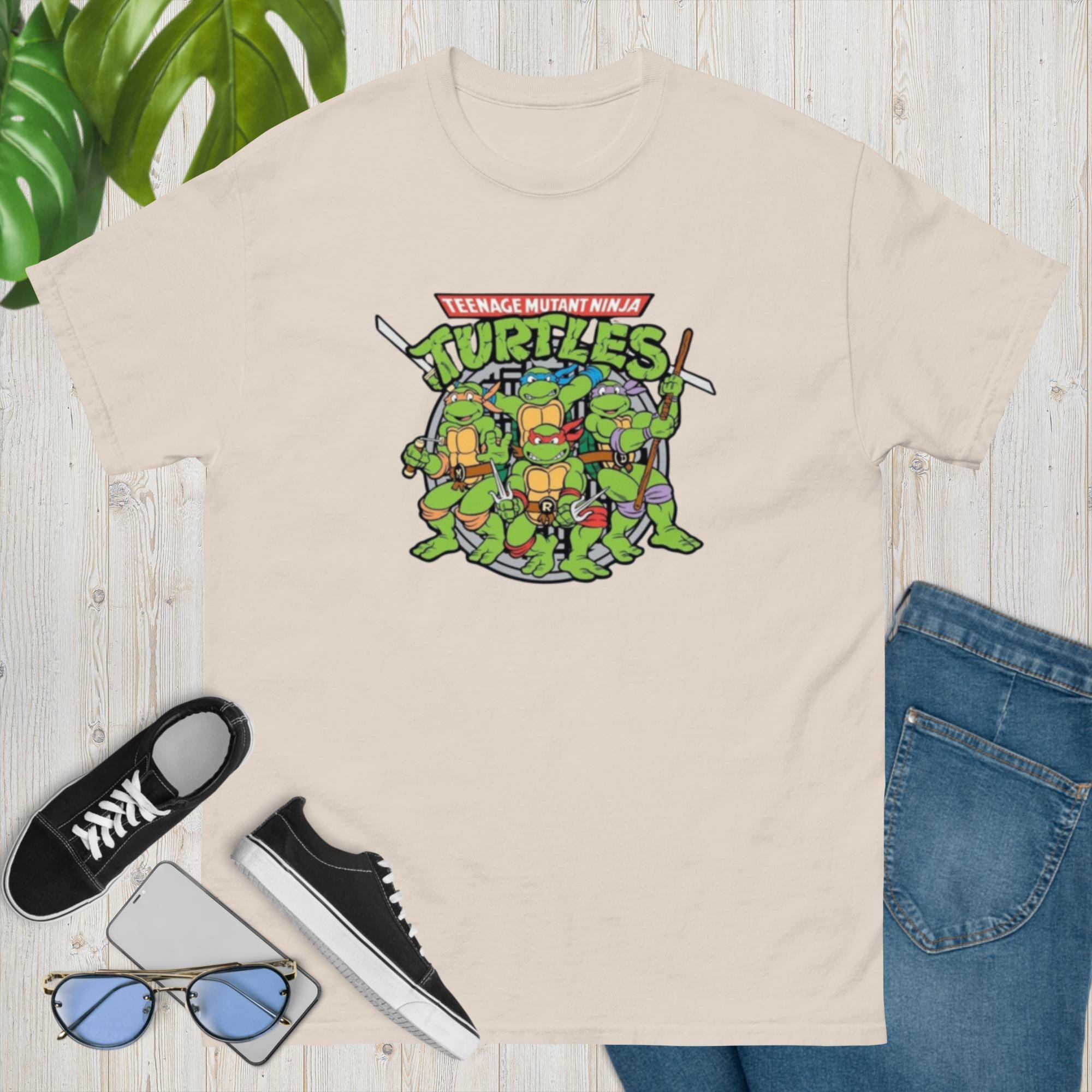 T-shirt Tortues Ninja Teenage Mutant – Design Rétro Bande Dessinée – Neuf Avec Étiquettes