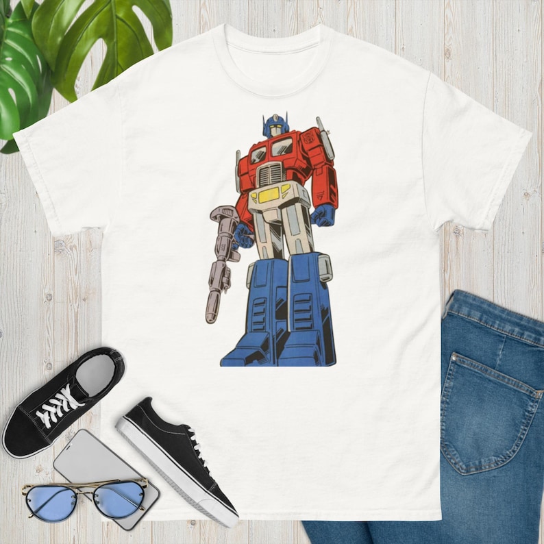 Optimus Prime T-shirt, Old School Cartoon Tees, 80's Vintage Retro T-shirts, Popular 80's T.V. Show Shirts