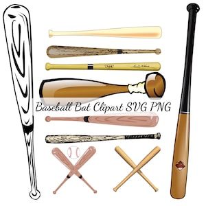 Baseball bat clipart SVG, PNG, Transparent, Free commercial use, Vector, Cartoon, Illustrations, File for cricut, Instant download, Bundle