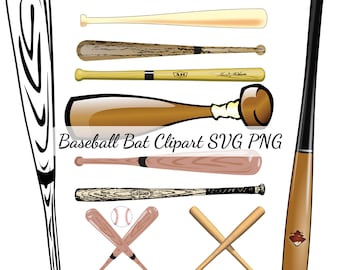 Baseball bat clipart SVG, PNG, Transparent, Free commercial use, Vector, Cartoon, Illustrations, File for cricut, Instant download, Bundle