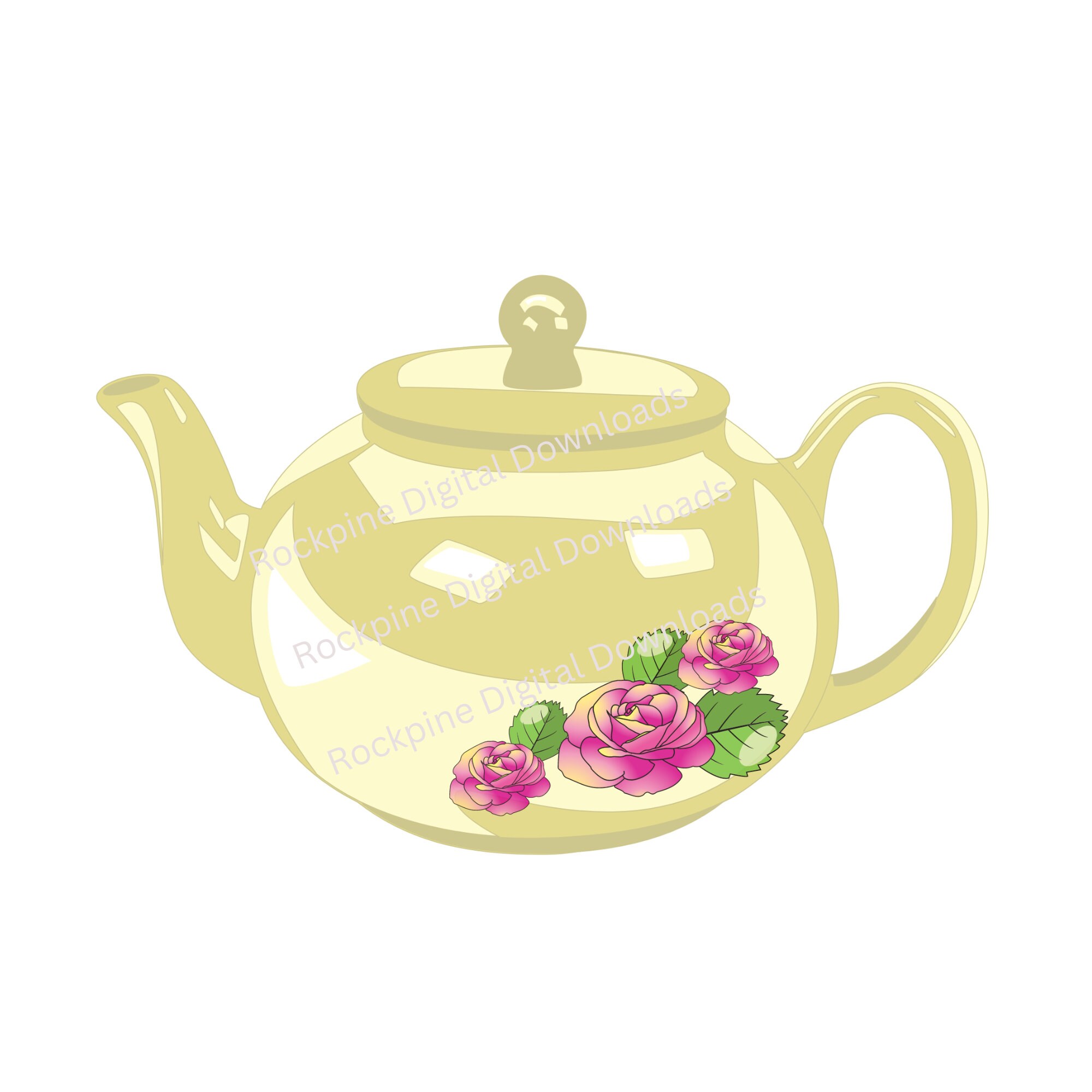 Shiny Teapot Clipart SVG PNG Clip Art Teapots Transparent Etsy UK