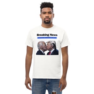 Breaking News: Trump and Biden Lock Lips in Bipartisan Agreement Tee